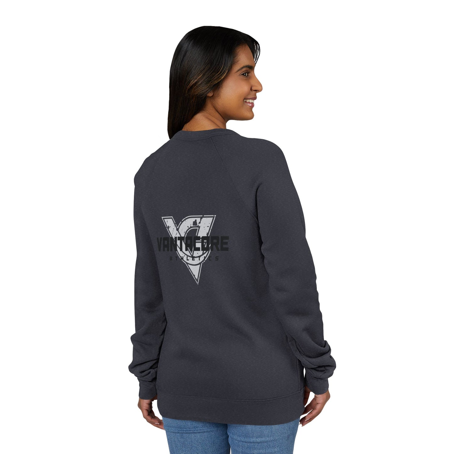 Motivational Raglan Sweatshirt — "Show Up. Work Hard. Repeat." Crewneck