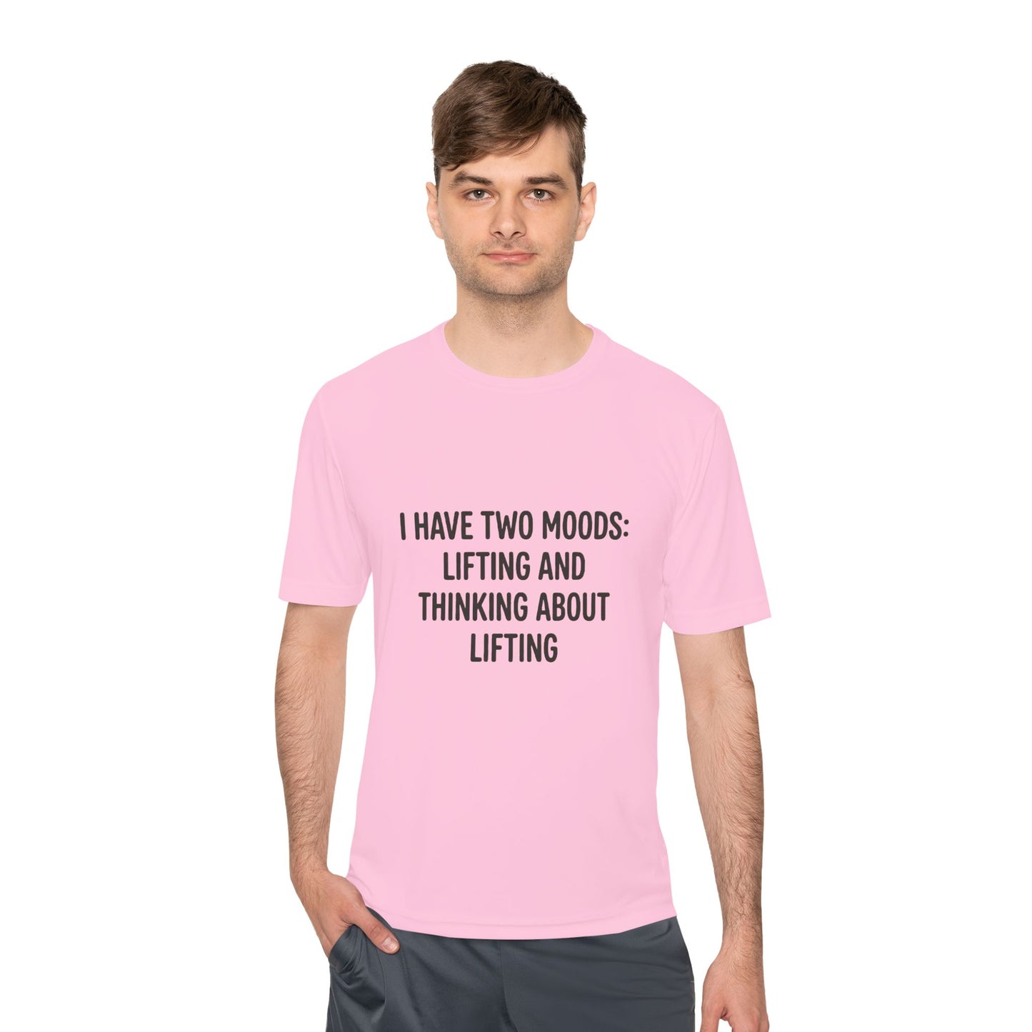Lifting & Thinking About Lifting Tee — Workout Humor Moisture‑Wicking Shirt