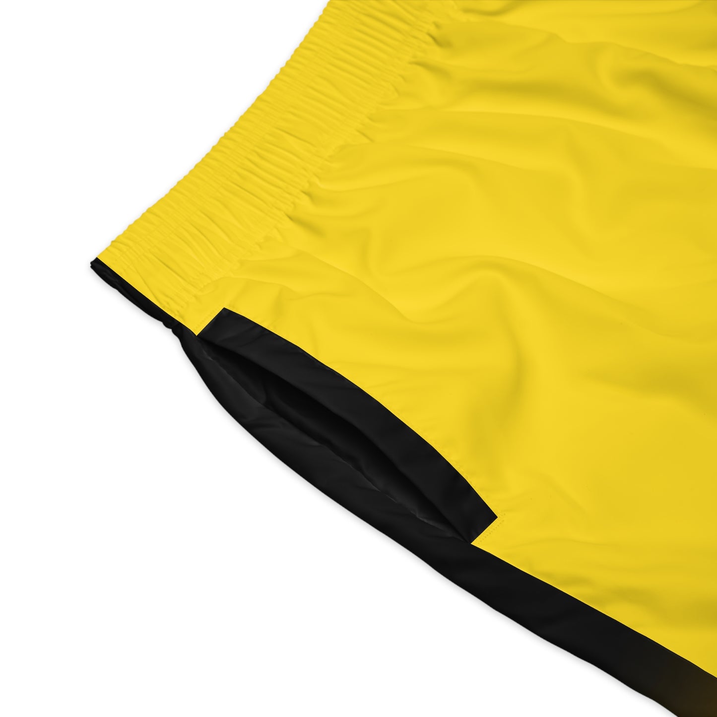 Men's Yellow Black Athletic Jogger Shorts — Bold Geometric Sportwear