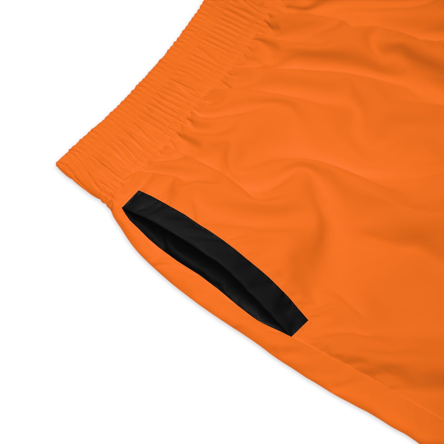 Men's Orange Black Athletic Jogger Shorts — Lightweight Sports & Lounge Wear