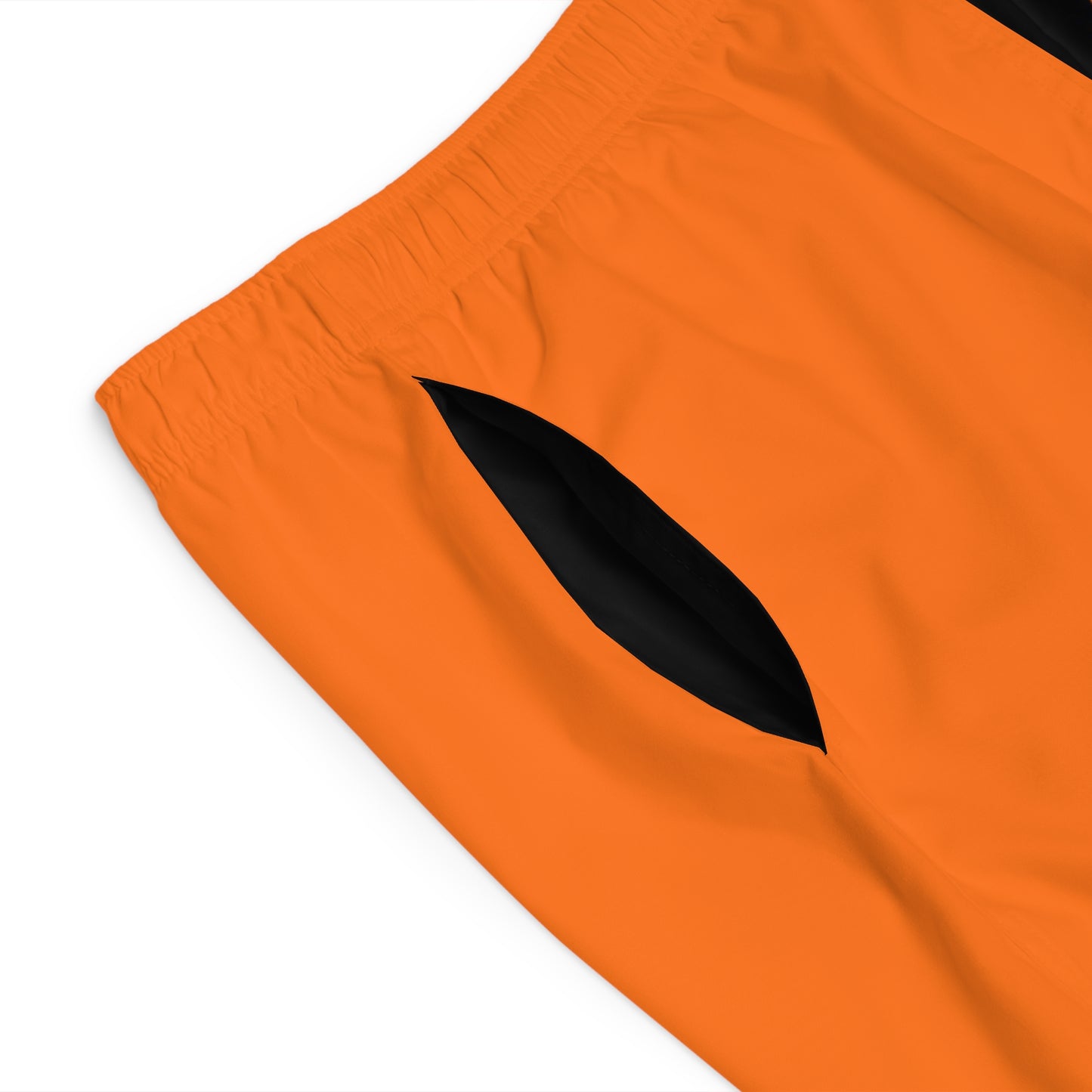 Orange & Black Geometric Board Shorts — Men's Surf Swim Trunks