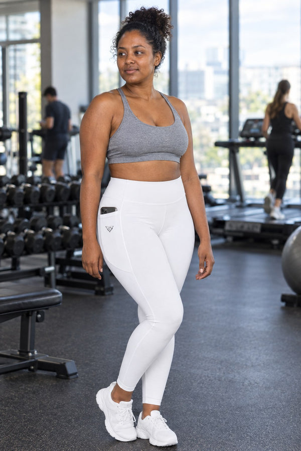 Arctic White Essential Women's Leggings with Pockets