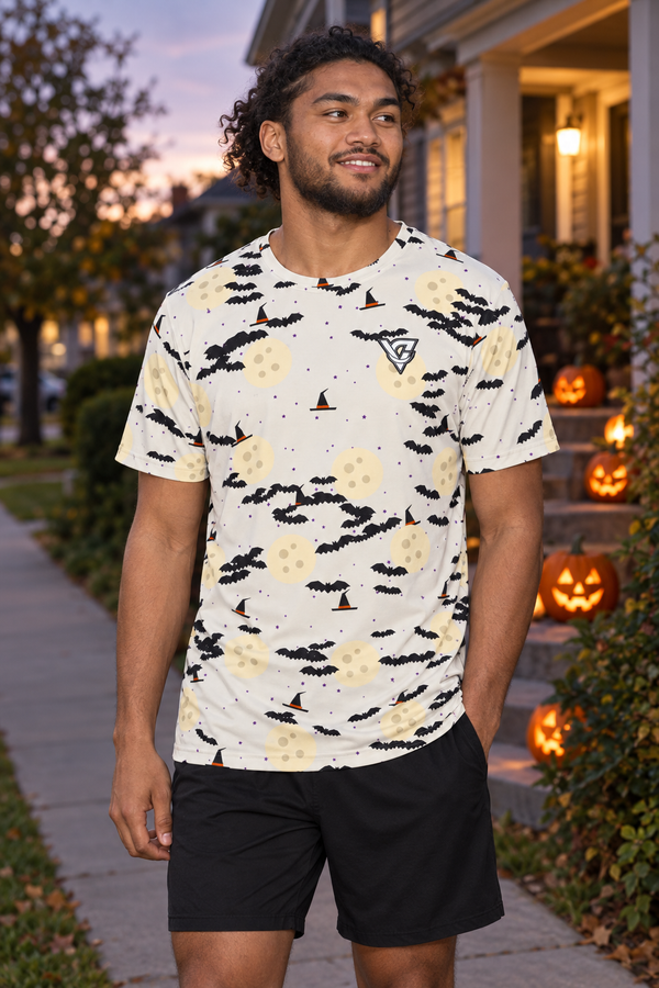 Halloween Bone White Haunted Moon Multipurpose Athletic Shirt