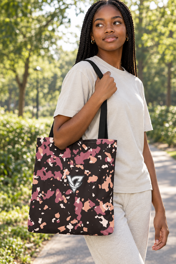 Rose Gold Splatter Tote Bag — All-Over Print Gym & Everyday Tote