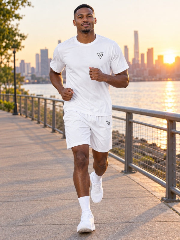 Vantacore Solid White Men's Sports Jersey