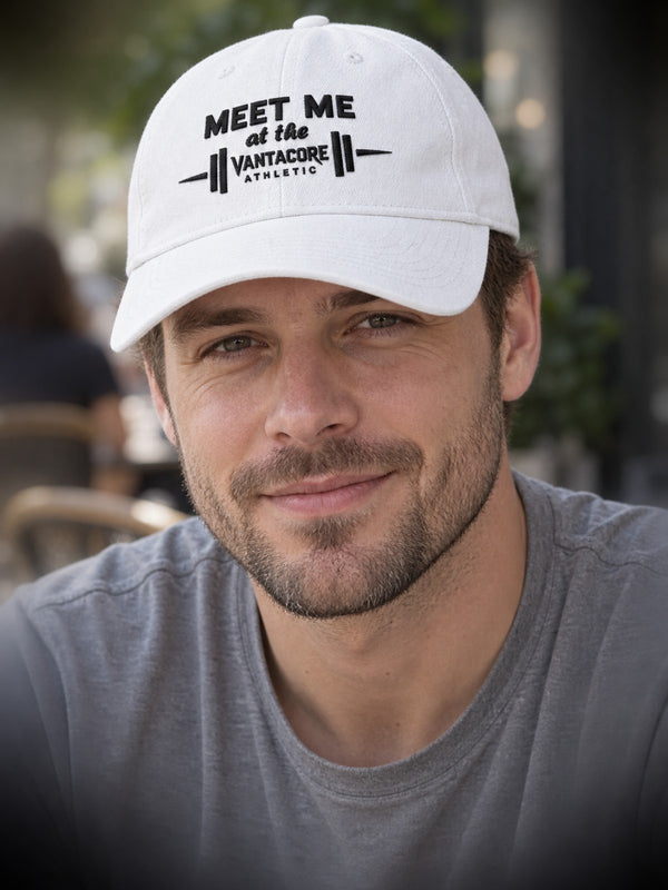 Meet Me at the Gym Embroidered Low Profile Baseball Cap | Adjustable Cotton Dad Hat for Men & Women