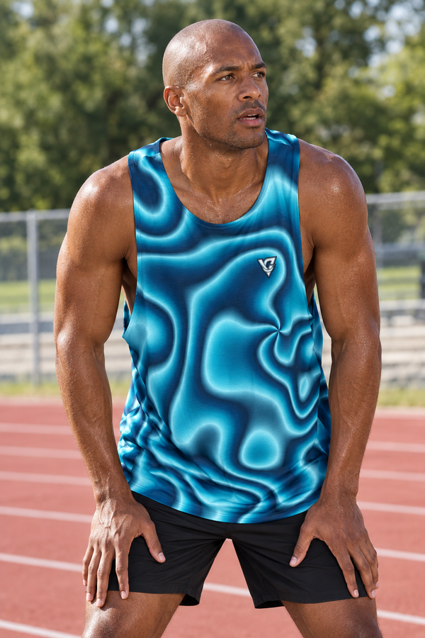 Ocean Tie-Dye Men's Athletic Tank