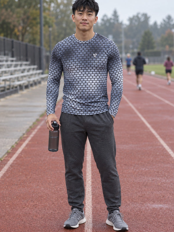 Steel Serpent Scale Men's Long Sleeve Athletic Shirt