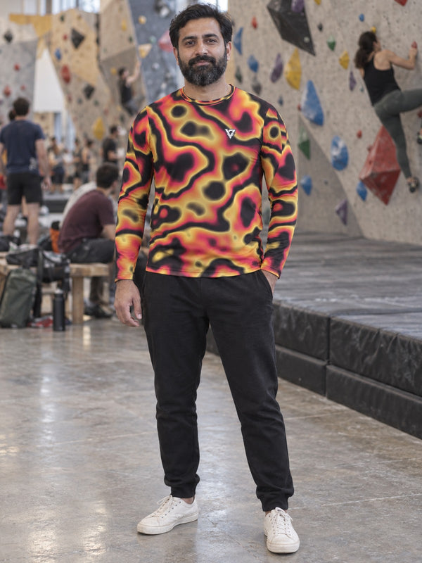 Inferno Oil Slick Men's Long Sleeve Athletic Shirt
