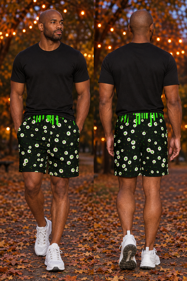 Men's Halloween Toxic Slime Drip Athletic Multipurpose Shorts