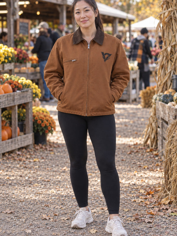 Duck Cloth Work Jacket — Rugged Brown Canvas Workwear Jacket