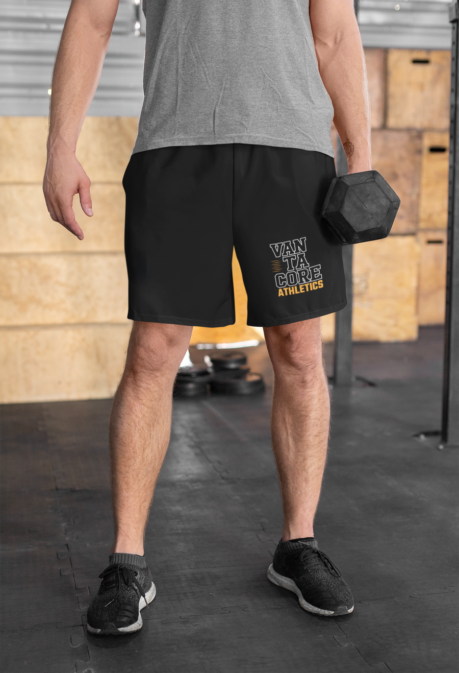 Vantacore Athletics Men's Fleece Shorts | Premium Cotton Blend Gym Workout Shorts with Pockets
