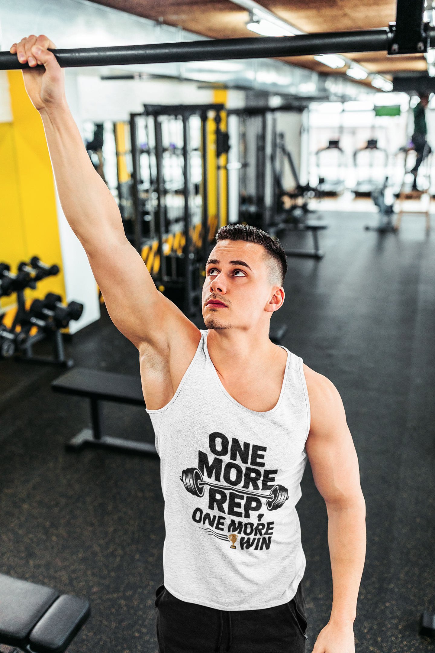 One More Rep One More Win Tank Top – Motivational Gym Tank | Unisex Workout Sleeveless Shirt