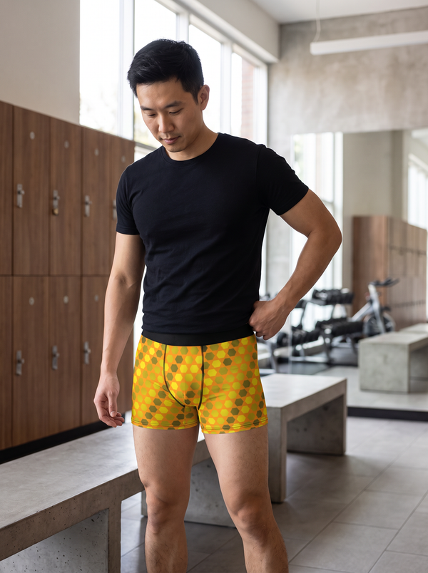 Citrus Hex Grid Men's Boxer Briefs