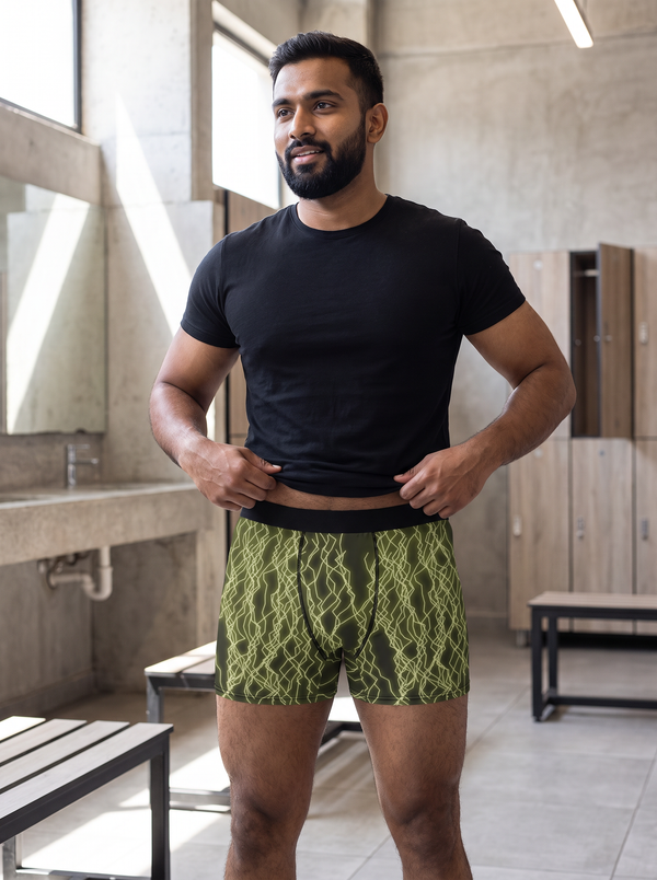 Olive Lightning Men's Boxer Briefs