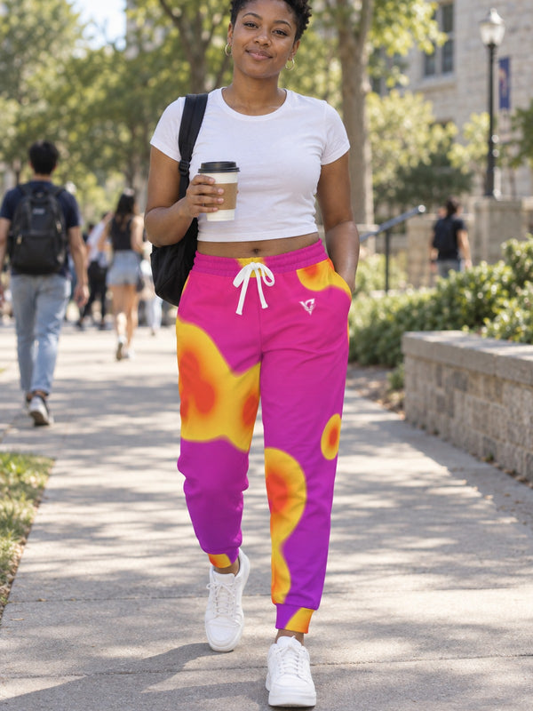 Women's Lava Lamp Joggers – Colorful All-Over Print Athletic Jogger Pants