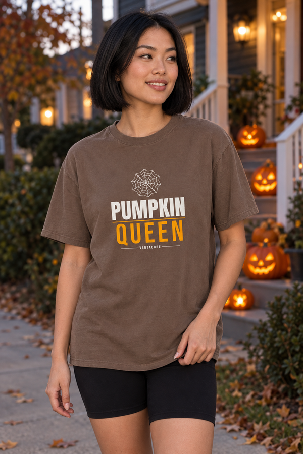 Pumpkin Queen | Women's Halloween Garment-Dyed Graphic Tee