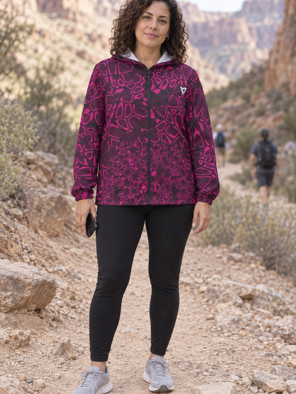 Berry Leopard Women's Windbreaker Jacket