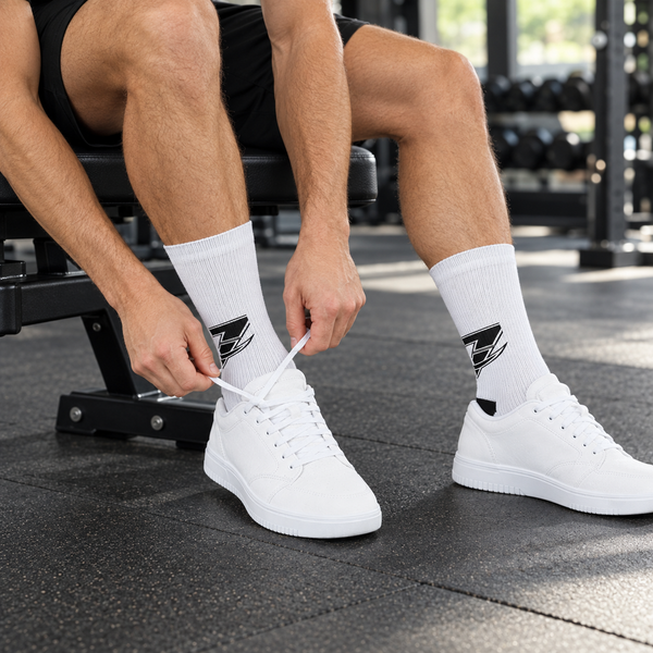 Custom Sublimation Crew Socks with Black Logo – Athletic Graphic Socks