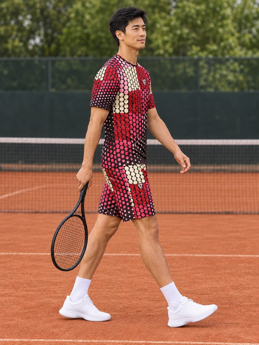 Tennis Ruby Rush Halftone Pulse Men's Sports Jersey - side view