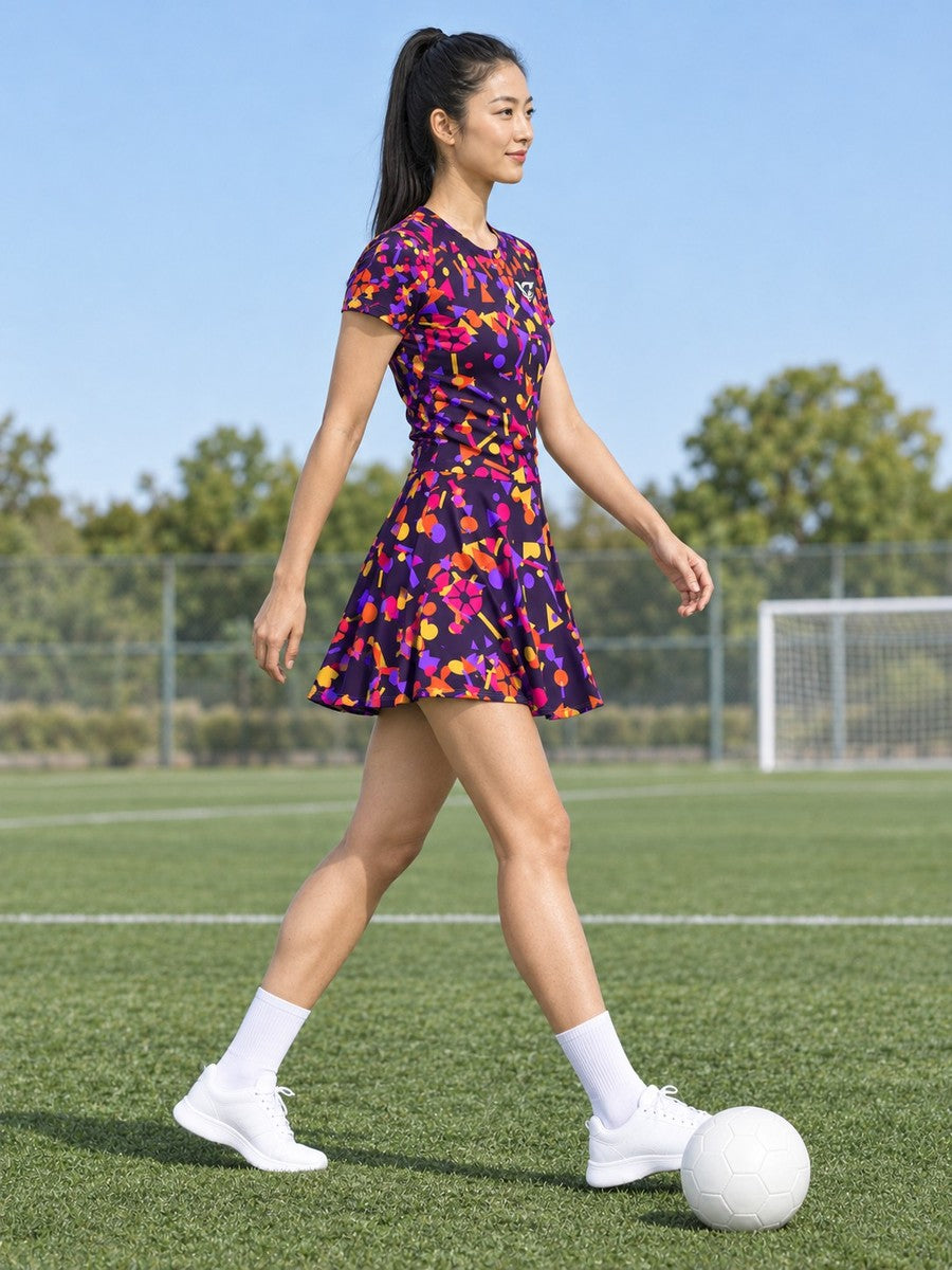 Soccer Berry Blast Confetti Pop Women's Athletic Skater Skirt - side view