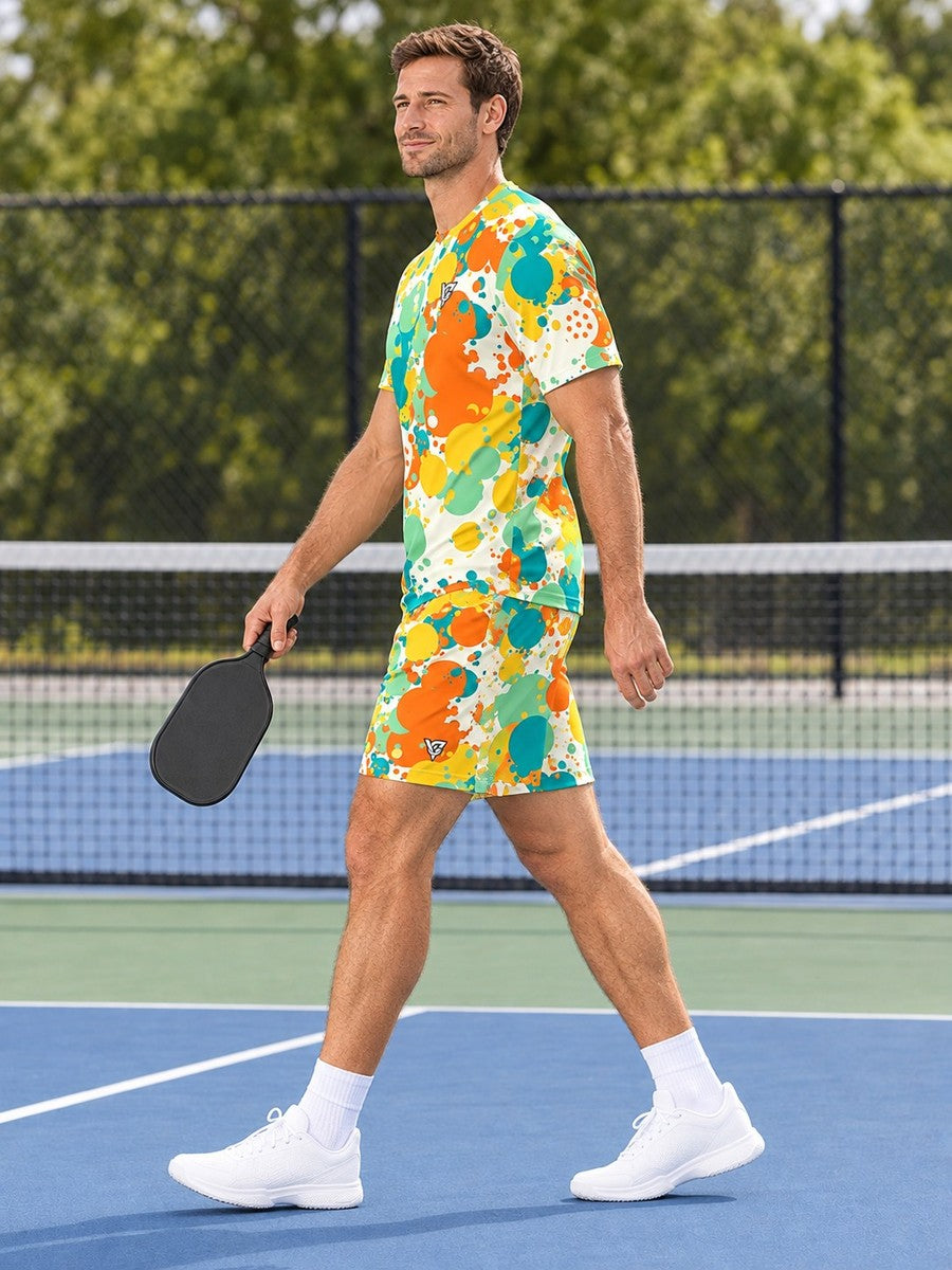Pickleball Citrus Pop Splash Zone Men's Sports Jersey - side view