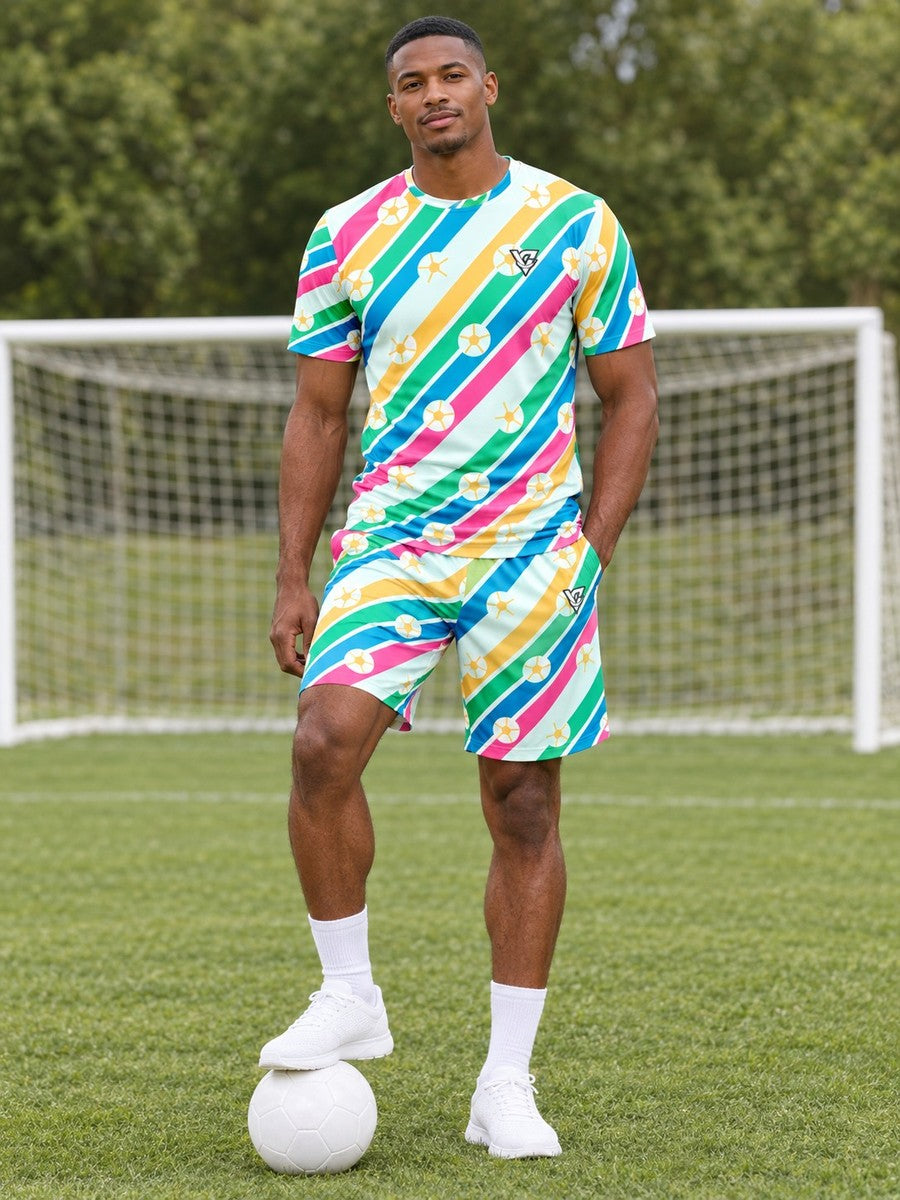Soccer Mint Sorbet Stripe Surge Men's Sports Jersey - front view