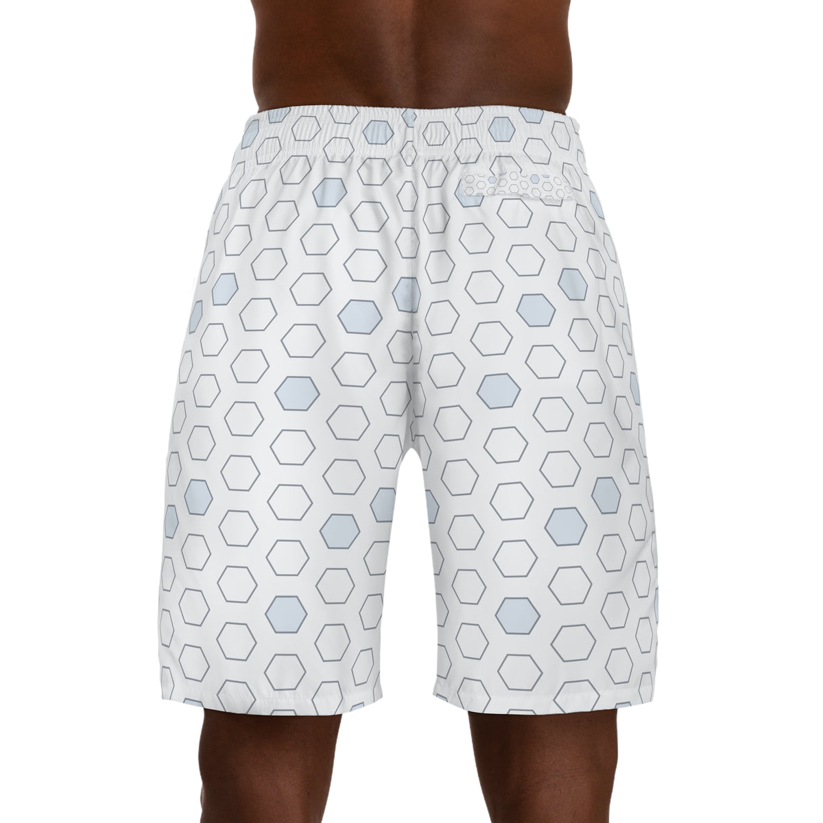 Soccer Arctic White Hex Pitch Men's Athletic Shorts with Pockets