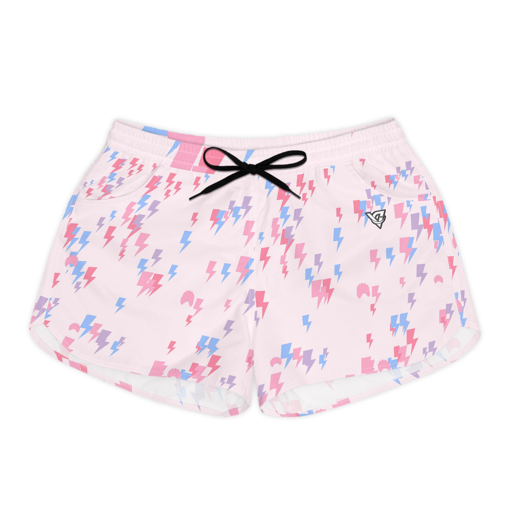 Yoga Cotton Candy Bolt Strike Women's Athletic Shorts with Pockets