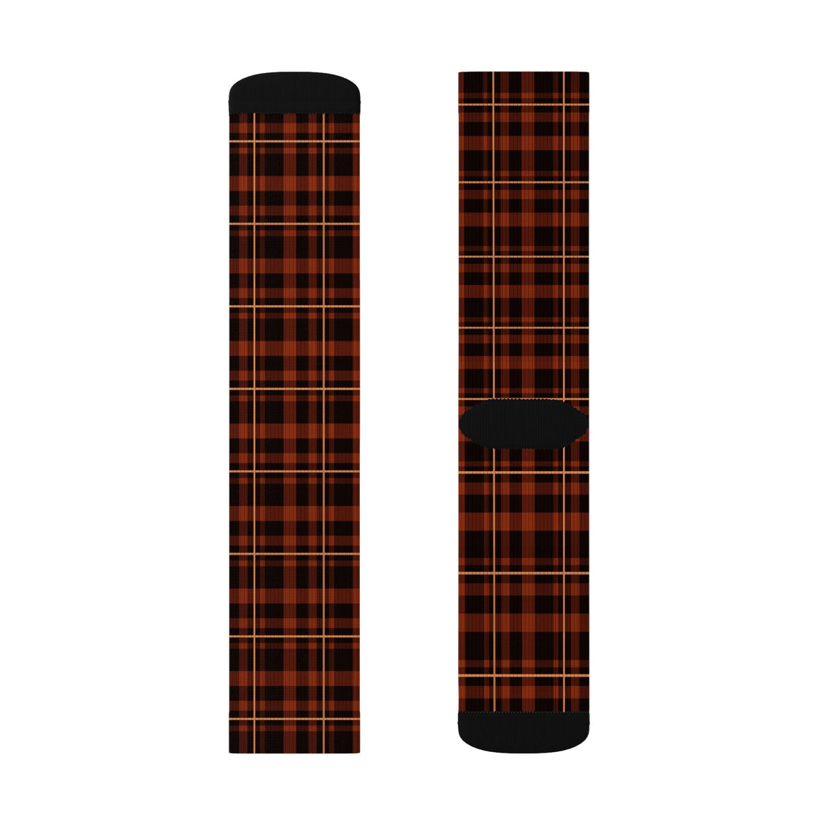Rust Flannel Athletic Crew Socks
