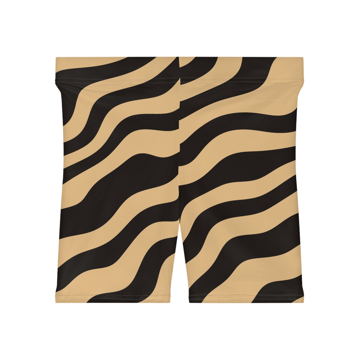 Chestnut Zebra Women's Biker Shorts — High-Waist Workout Shorts