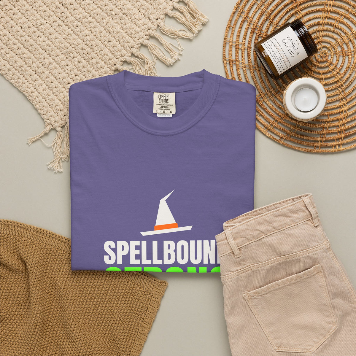 Spellbound Strong | Women's Halloween Garment-Dyed Graphic Tee