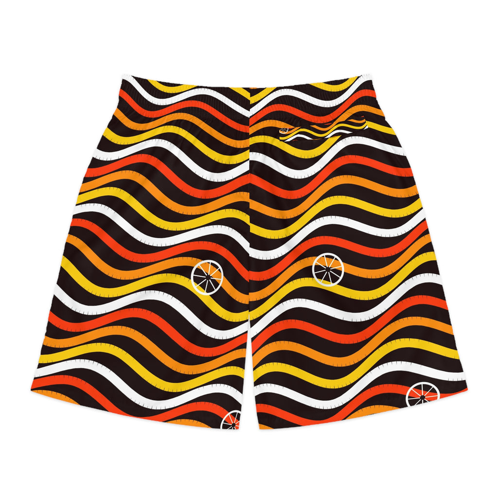 Cycling Solar Flare Wave Rider Men's Athletic Shorts with Pockets