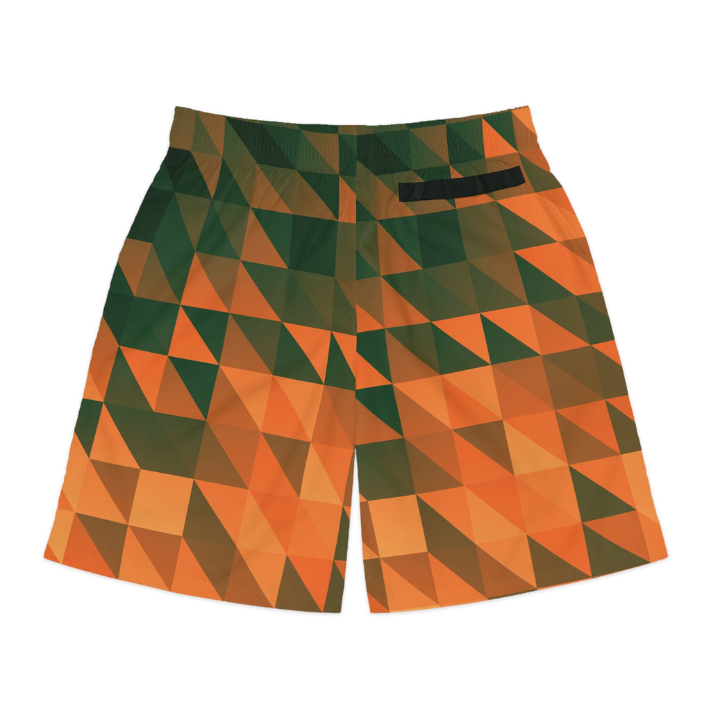 Men's Evergreen Ember Low-Poly Performance Jogger Athletic Shorts with Pockets