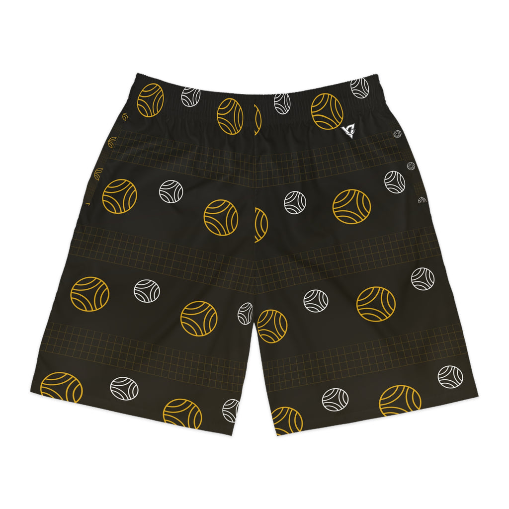 Volleyball Gold Rush Spike Panel Men's Athletic Shorts with Pockets