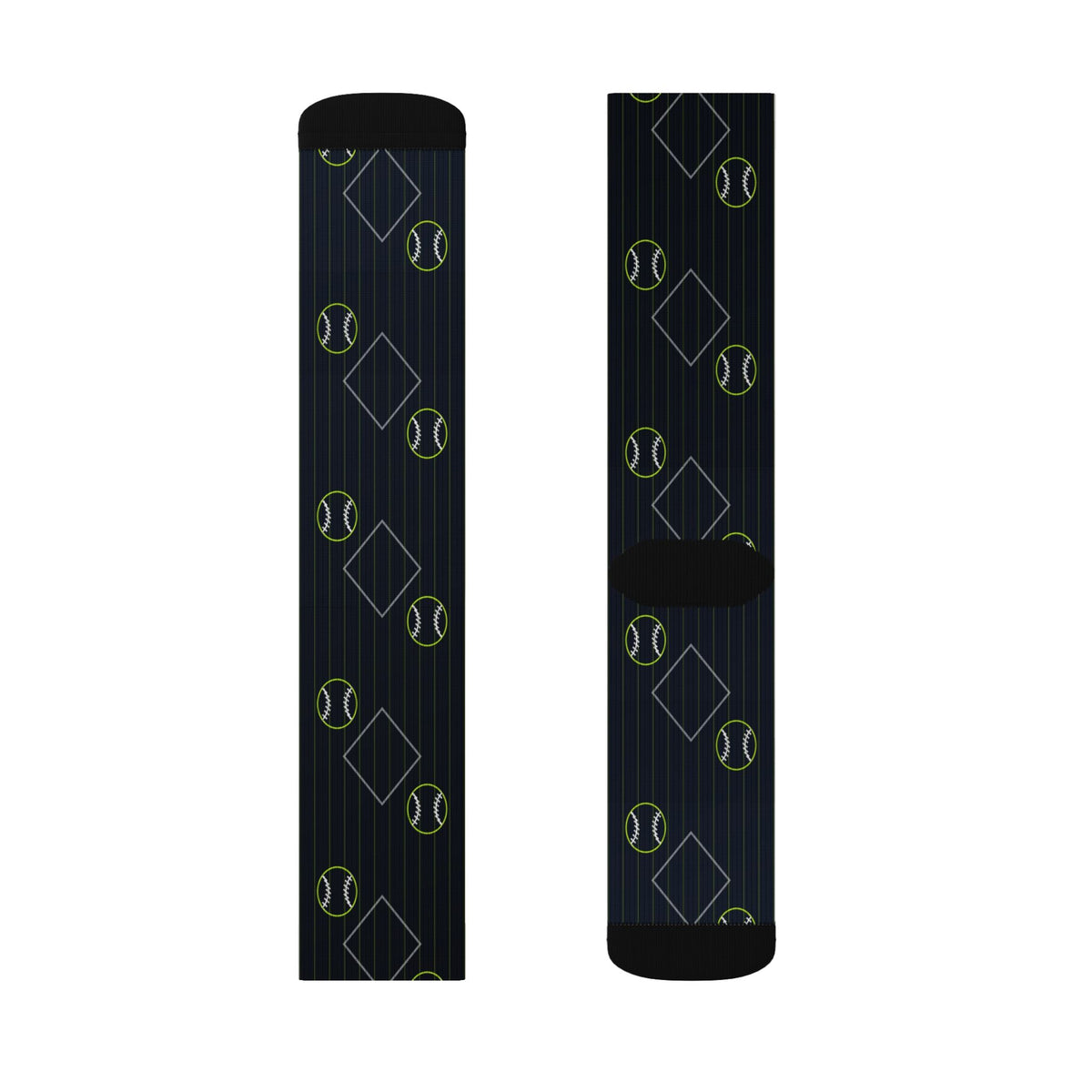 Baseball & Softball Volt Night Diamond Stitch Athletic Crew Socks