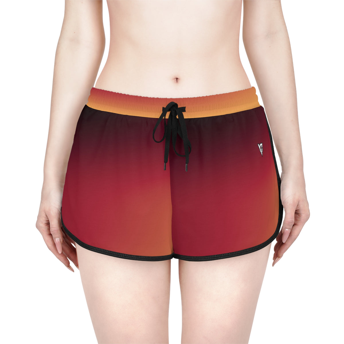 Women's Spiced Wine Ombre Relaxed Shorts — All-Over Print Running & Workout Shorts