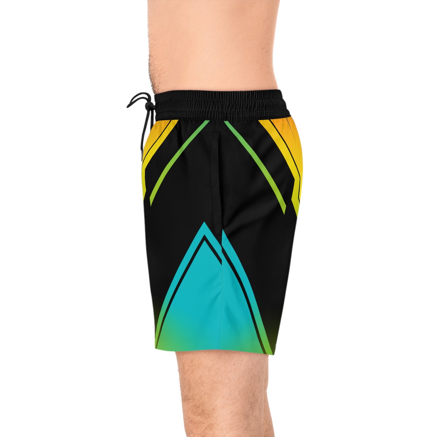 Vibrant Gradient Geometric Jogger Shorts - No Pockets