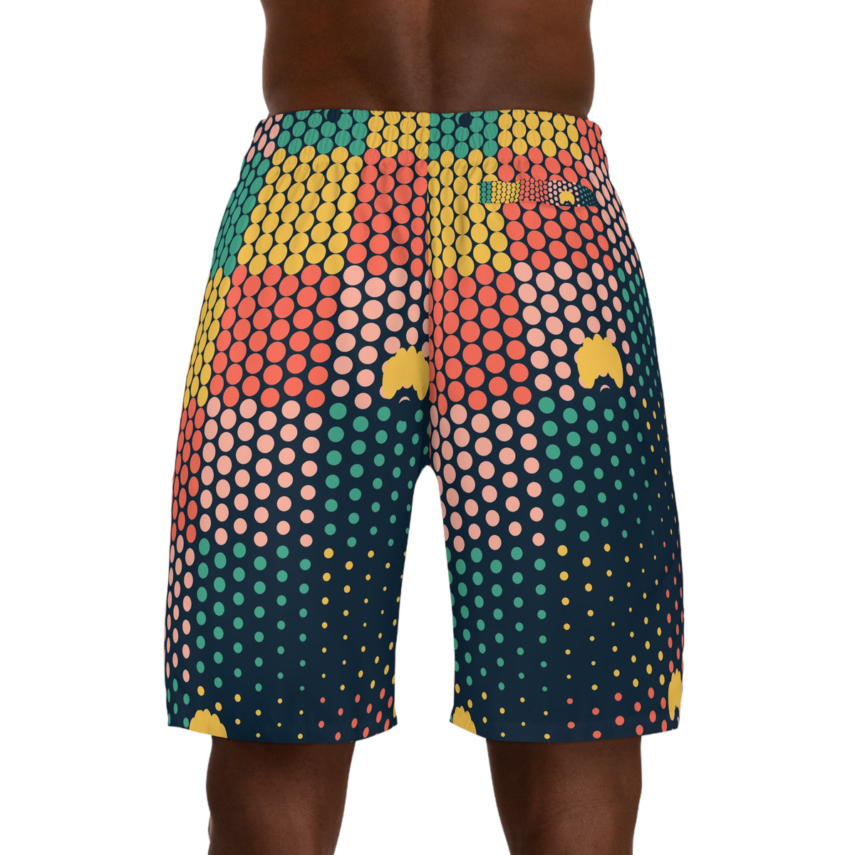 Yoga Coral Reef Halftone Pulse Men's Athletic Shorts with Pockets