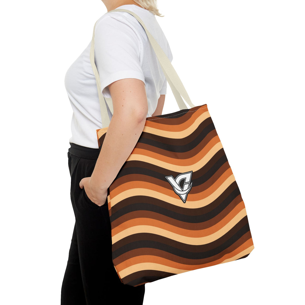 Copper Wave Tote Bag — All-Over Print Gym & Everyday Tote