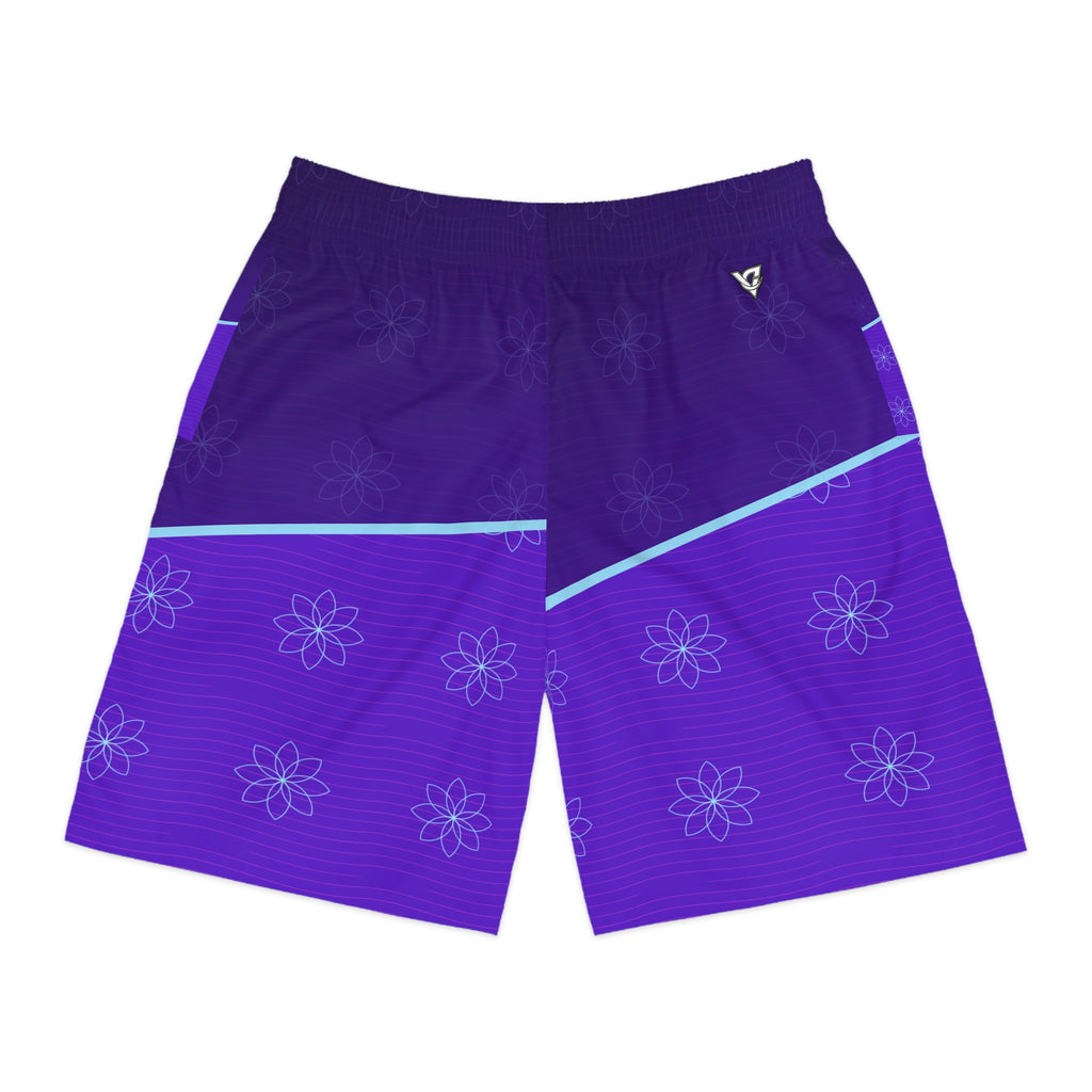 Yoga Ultra Violet Flow Lotus Men's Athletic Shorts with Pockets