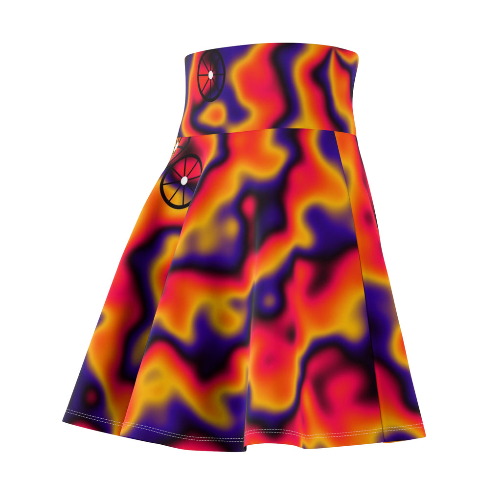 Cycling Hot Lava Tie-Dye Spin Women's Athletic Skater Skirt