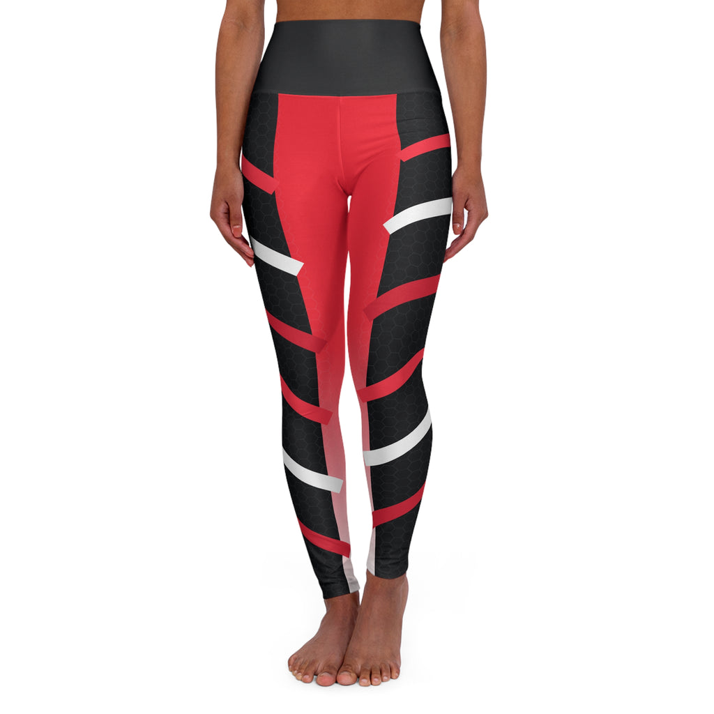 Crimson Hex Elite High-Waisted Yoga Leggings