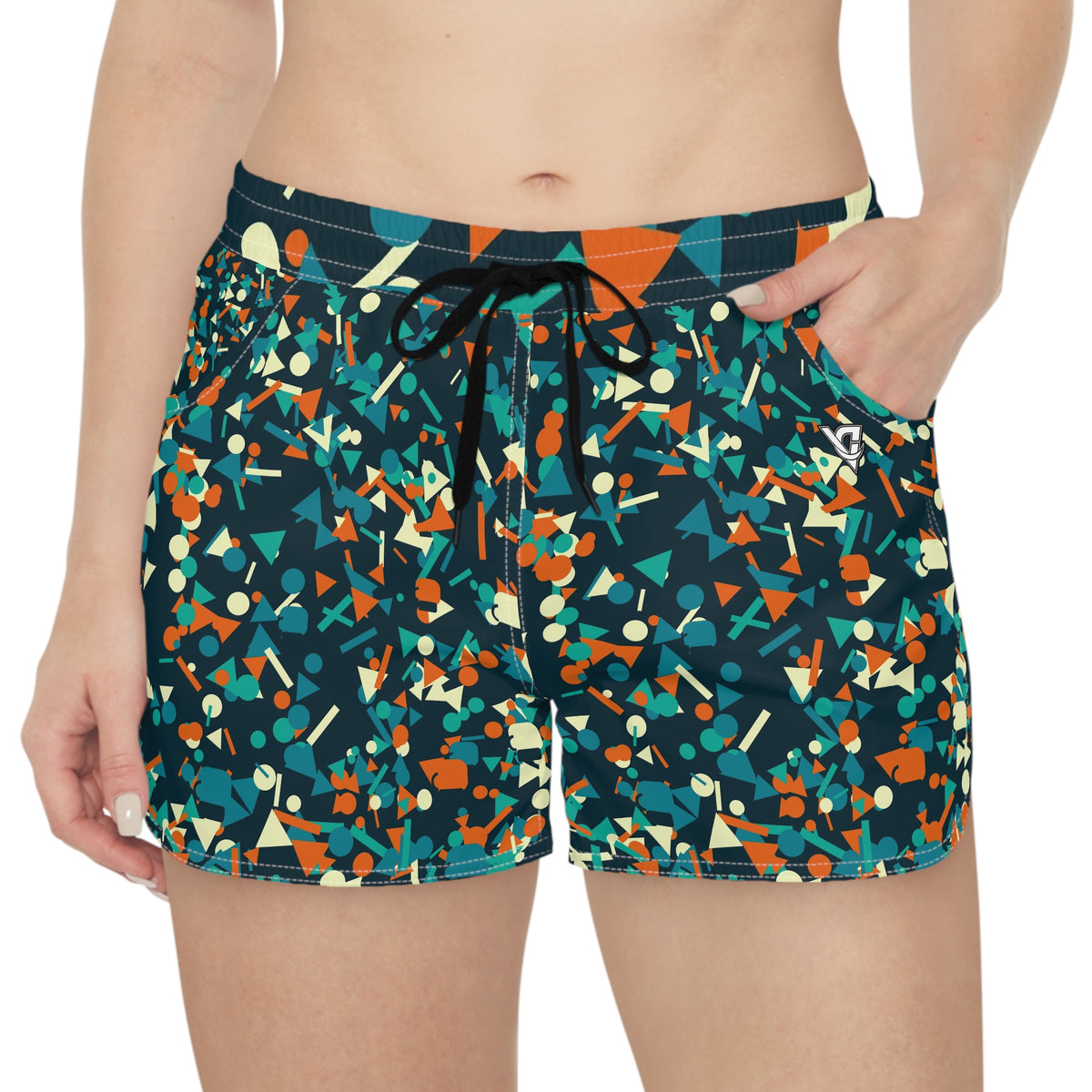 Combat Sports Peacock Confetti Pop Women's Athletic Shorts with Pockets