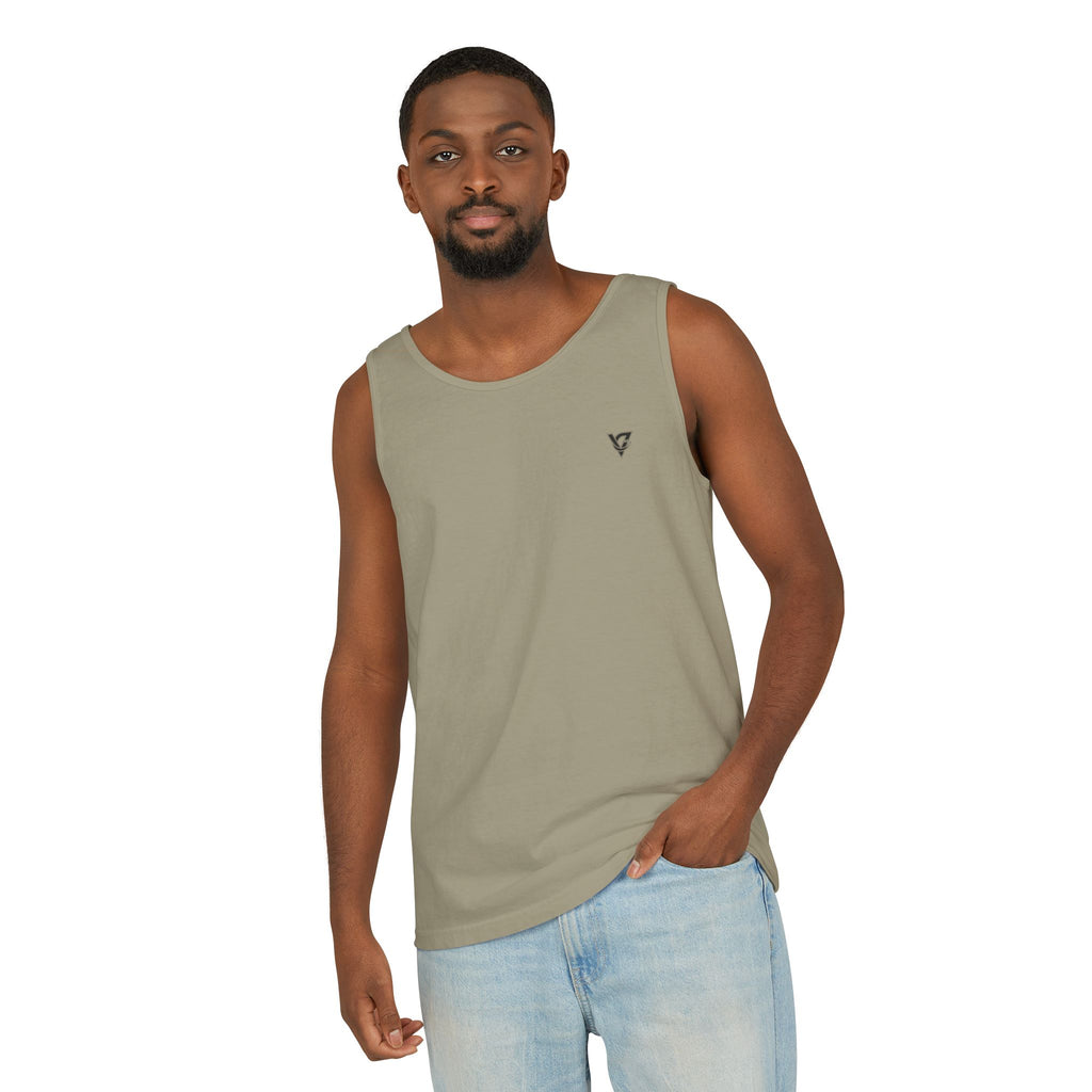 Minimal Geometric Triangle Logo Tank Top | Chest Emblem