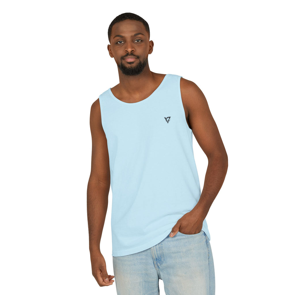 Minimal Geometric Triangle Logo Tank Top | Chest Emblem
