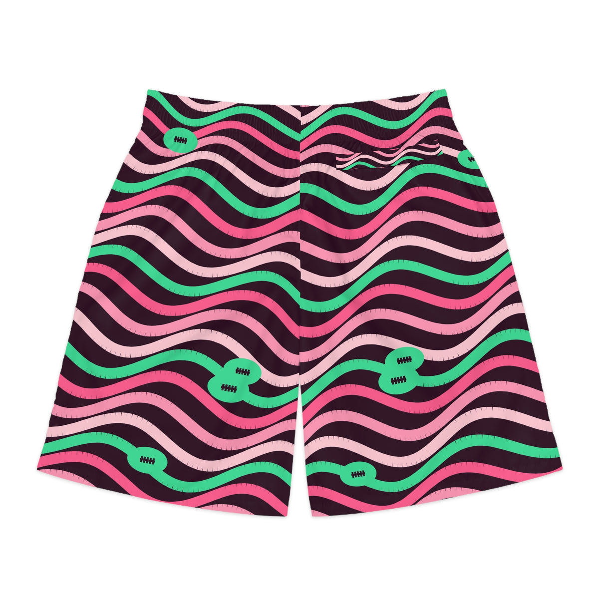 Football Flamingo Fizz Wave Rider Men's Athletic Shorts with Pockets
