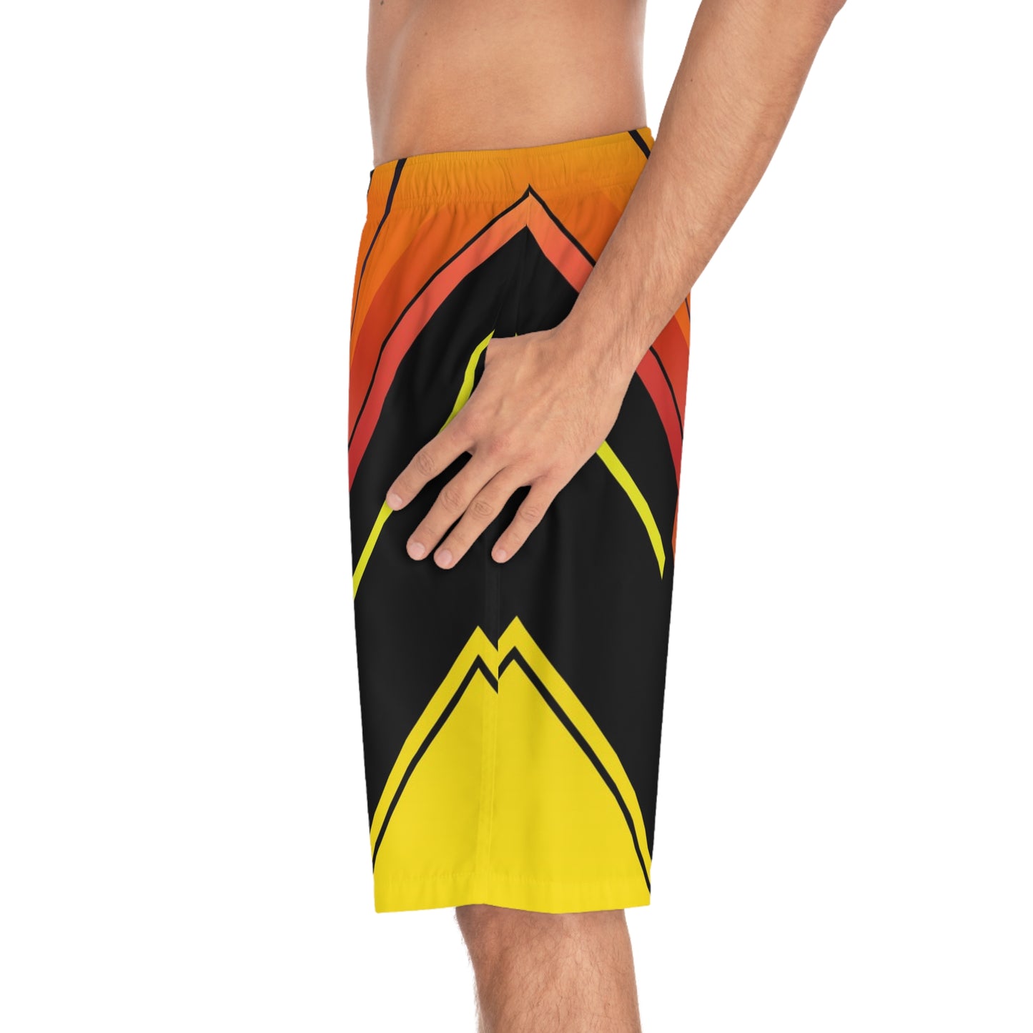 Men's Athletic Board Shorts – Retro Gradient Lightning Graphic