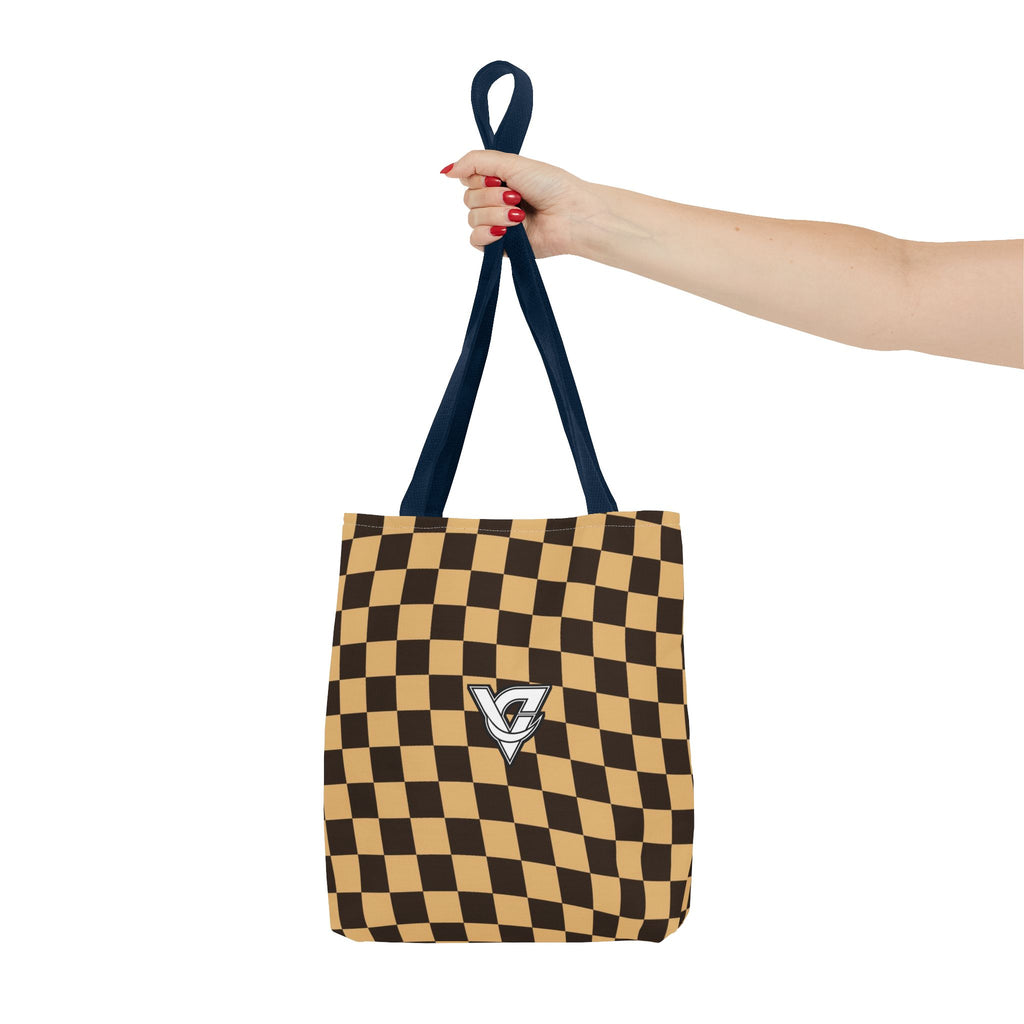 Desert Warp Check Tote Bag — All-Over Print Gym & Everyday Tote