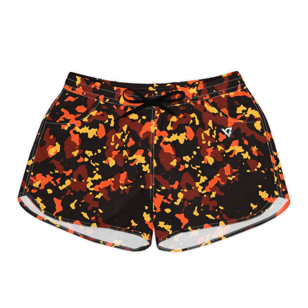 Women's Multipurpose Athletic Shorts with Pockets | Ember Splatter